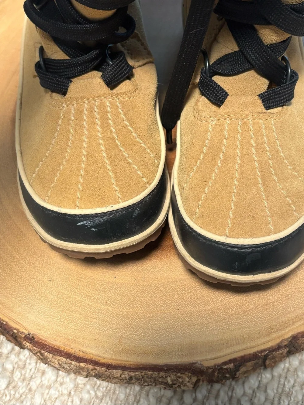 Sorel Tan Faux-Fur Lace-Up Waterproof Winter Boots